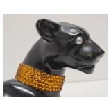 Large 18" Vintage Mid Century Ceramic Jaguar Sculpture