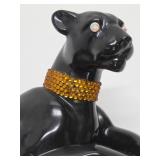 Large 18" Vintage Mid Century Ceramic Jaguar Sculpture