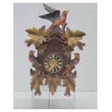 Vintage Black Forest Carved Wood Cuckoo Clock w/Birds