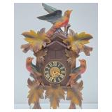 Vintage Black Forest Carved Wood Cuckoo Clock w/Birds