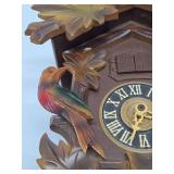 Vintage Black Forest Carved Wood Cuckoo Clock w/Birds