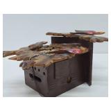 Vintage Black Forest Carved Wood Cuckoo Clock w/Birds