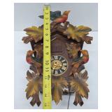 Vintage Black Forest Carved Wood Cuckoo Clock w/Birds