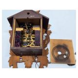 Vintage Black Forest Carved Wood Cuckoo Clock w/Birds