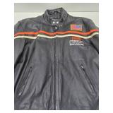 Great Condition Interstate Leather Motorcycle Jacket w/Eagle - Size Large