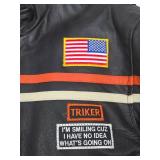 Great Condition Interstate Leather Motorcycle Jacket w/Eagle - Size Large