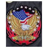 Great Condition Interstate Leather Motorcycle Jacket w/Eagle - Size Large