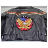 Great Condition Interstate Leather Motorcycle Jacket w/Eagle - Size Large