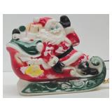 Old Vintage Santa Claus w/Reindeer Blowmold