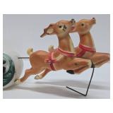 Old Vintage Santa Claus w/Reindeer Blowmold