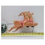 Old Vintage Santa Claus w/Reindeer Blowmold