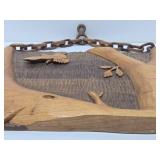 Very Cool Relief Carved Walnut Woodcarving by Marv Meyer