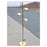 Working Vintage Mid Century Brass 3-Shade Orb Floor Lamp