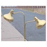 Working Vintage Mid Century Brass Dual Pierced Shade Floor Lamp