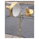 Working Vintage Mid Century Brass Dual Pierced Shade Floor Lamp