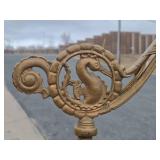 Antique Art Nouveau Floor/Bridge Lamp w/Seahorse Design