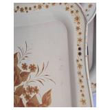 Nice Set of 4 Mid Century Metal Toleware TV Trays w/Stands