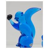 Vintage FM KONSTGLAS Blue Birds & Squirrel - Sweden