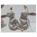 Collection of Vintage Ceramic & Glass Rabbit Figurines - Lefton etc