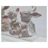 Collection of Vintage Ceramic & Glass Rabbit Figurines - Lefton etc