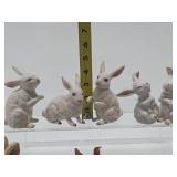 Collection of Vintage Ceramic & Glass Rabbit Figurines - Lefton etc