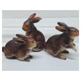 Collection of Vintage Ceramic & Glass Rabbit Figurines - Lefton etc