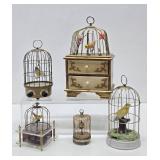 Collection of Vintage "Singing" Musical Bird Cages