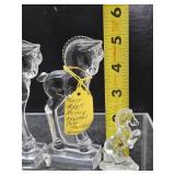 Nice Group of Vintage Mid Century Crystal/Glass Horsehead & Horses