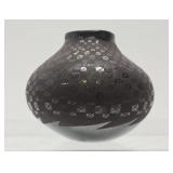 Nice Vintage Native American Black on Black Pottery Vase