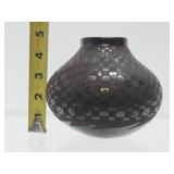 Nice Vintage Native American Black on Black Pottery Vase