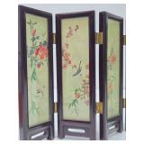 Small Vintage Oriental Folding Table Screen w/Original Box