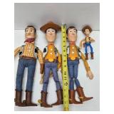 Lot of 4 WOODY Dolls/Toys from Toy Story