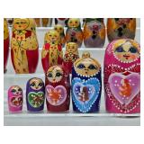 Large Lot of Handpainted Russian Matryoshka & other Nesting Dolls