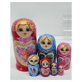 Large Lot of Handpainted Russian Matryoshka & other Nesting Dolls