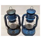2 Vintage DIETZ Air Pilot Blue Lanterns