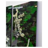 Great Looking Set of 4 Oriental Mother of Pearl Inlaid Wall Panels