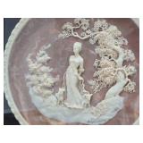 3 Vintage Framed INCOLAY Stone Plates