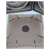 3 Vintage Framed INCOLAY Stone Plates