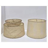 2 Larger Size Mid Century Fiberglass Lamp Shades