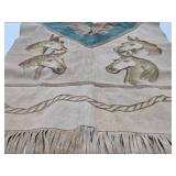 Excellent Vintage Handmade Mexican Leather Horse Coat / Poncho