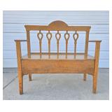 Lovely Vintage Quartersawn Oak Bench w/Storage Seat