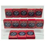 Lot of 13 Mint in Box WATERFORD Crystal 1999 Christmas Ornaments