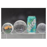 3 Art Glass Paperweights - Including Earth