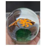 3 Art Glass Paperweights - Including Earth