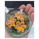 3 Art Glass Paperweights - Including Earth