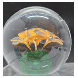 3 Art Glass Paperweights - Including Earth