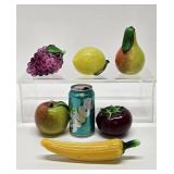 Solid Brass Centerpiece Bowl Full of Art Glass Fruit