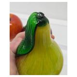 Solid Brass Centerpiece Bowl Full of Art Glass Fruit