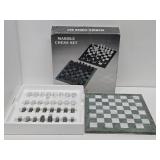 Like-New Marble Chess Set w/Box - 16" Board