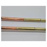 Pair of LARGE Vintage Hammered Copper & Brass Hunting Horns